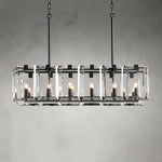 Amaya Crystal Rectangular Chandelier in BRONZE and 40