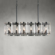 Amaya Crystal Rectangular Chandelier in BRONZE and 40