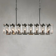 Amaya Crystal Rectangular Chandelier in BRONZE and 53