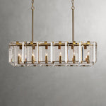 Amaya Crystal Rectangular Chandelier in BRASS and 40