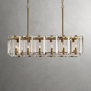 Amaya Crystal Rectangular Chandelier in BRASS and 40