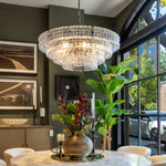 Amor 4-Tier Ghiaccio Glass Chandelier in Bronze and Clear