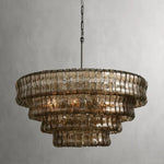 Amor 4-Tier Ghiaccio Glass Chandelier in Bronze and Smoke
