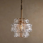Amor Ghiaccio Glass Pendant in Brass and Clear