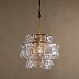 Amor Ghiaccio Glass Pendant in Brass and Clear
