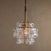 Amor Ghiaccio Glass Pendant in Brass and Clear