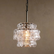 Amor Ghiaccio Glass Pendant in Bronze and Clear