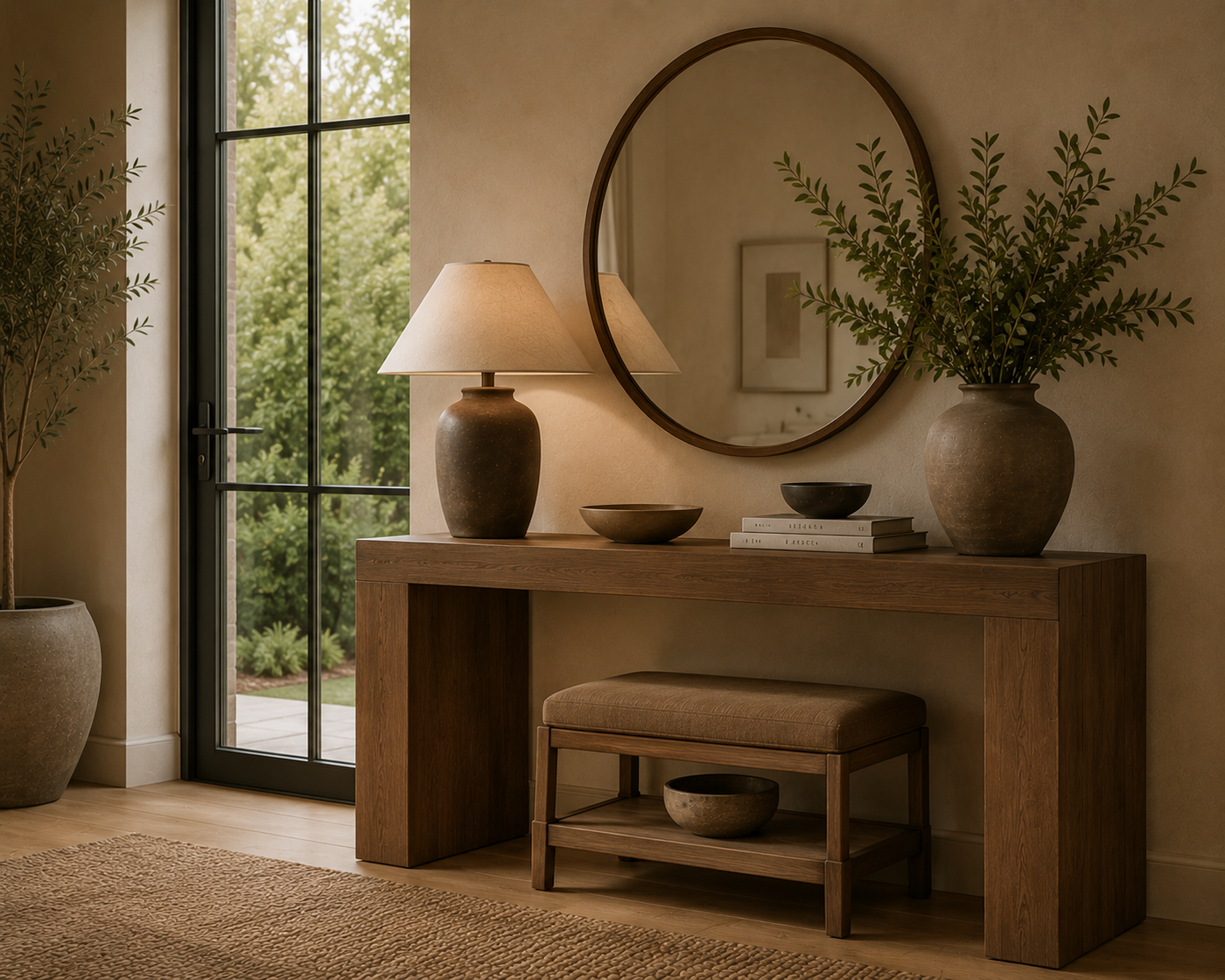 A composed entryway with premium furniture