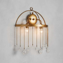 Aubrey 2-Light Crystal Wall Sconce — Brass
