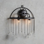 Aubrey 2-Light Crystal Wall Sconce — Black