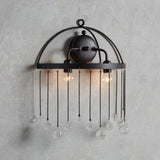 Aubrey 2-Light Crystal Wall Sconce — Black