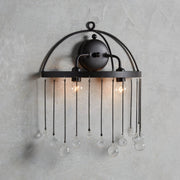 Aubrey 2-Light Crystal Wall Sconce — Black