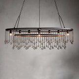 Aubrey 7-Light Crystal Ball Oval Chandelier — Bronze