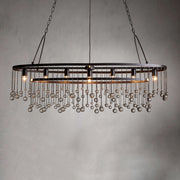 Aubrey 7-Light Crystal Ball Oval Chandelier — Bronze
