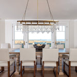 Aubrey 7-Light Crystal Ball Oval Chandelier — Brass