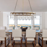Aubrey 7-Light Crystal Ball Oval Chandelier — Brass