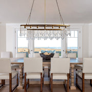Aubrey 7-Light Crystal Ball Oval Chandelier — Brass