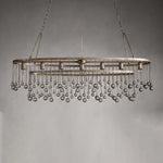 Aubrey 7-Light Crystal Ball Oval Chandelier — Silver