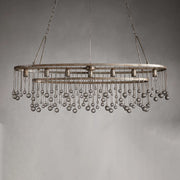 Aubrey 7-Light Crystal Ball Oval Chandelier — Silver