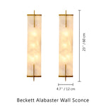 Beckett Alabaster Wall Sconce — Brass — 23.6