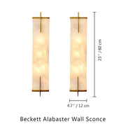 Beckett Alabaster Wall Sconce — Brass — 23.6