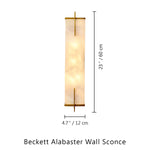 Beckett Alabaster Wall Sconce — Brass — 23.6