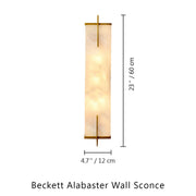 Beckett Alabaster Wall Sconce — Brass — 23.6