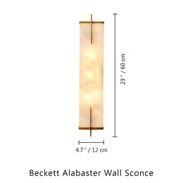 Beckett Alabaster Wall Sconce — Brass — 23.6