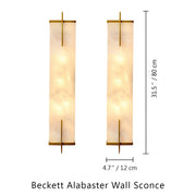 Beckett Alabaster Wall Sconce — Brass — 31.5