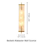 Beckett Alabaster Wall Sconce — Brass — 31.5