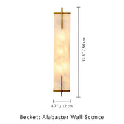 Beckett Alabaster Wall Sconce — Brass — 31.5