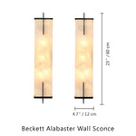 Beckett Alabaster Wall Sconce — Bronze — 23.6
