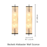 Beckett Alabaster Wall Sconce — Bronze — 23.6