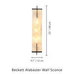 Beckett Alabaster Wall Sconce — Bronze — 23.6