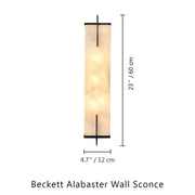 Beckett Alabaster Wall Sconce — Bronze — 23.6