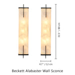 Beckett Alabaster Wall Sconce — Bronze — 31.5