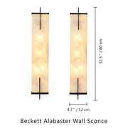 Beckett Alabaster Wall Sconce — Bronze — 31.5