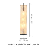 Beckett Alabaster Wall Sconce — Bronze — 31.5