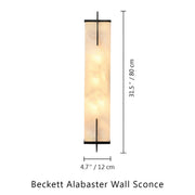 Beckett Alabaster Wall Sconce — Bronze — 31.5