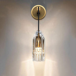 Chapt Crystal Shade Wall Sconce — Brass & Clear Crystal