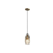 Chapt Smoked Crystal Pendant Light — Matte Black & Smoke