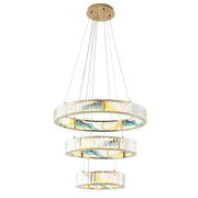 Colorful Crystal Three-Tier Round Chandelier — Three Tier Round