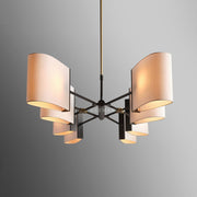 Dessay Eight-Light Silk Shade Linear Chandelier