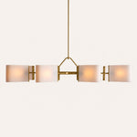 Dessay Eight-Light Silk Shade Linear Chandelier — Brass