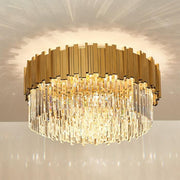Enoch Gold Crystal Flush Mount Chandelier — 16