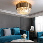 Enoch Gold Crystal Flush Mount Chandelier — 31