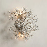 Fiore Crystal Flower Two-Light Wall Sconce — Silver