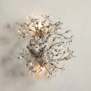 Fiore Crystal Flower Two-Light Wall Sconce — Silver