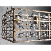 La Cage Silver Crystal Rectangular Chandelier