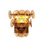 Loren wall sconce with Amber glass discs